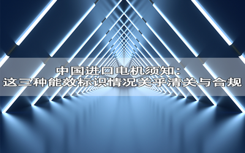 中国进口电机须知：这三种能效标识情况关乎清关与合规